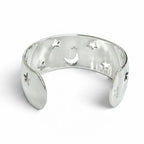 Hermes 925 Moon Star Bangle Bracelet Hollowed Out Design Silver Buddha — view 5