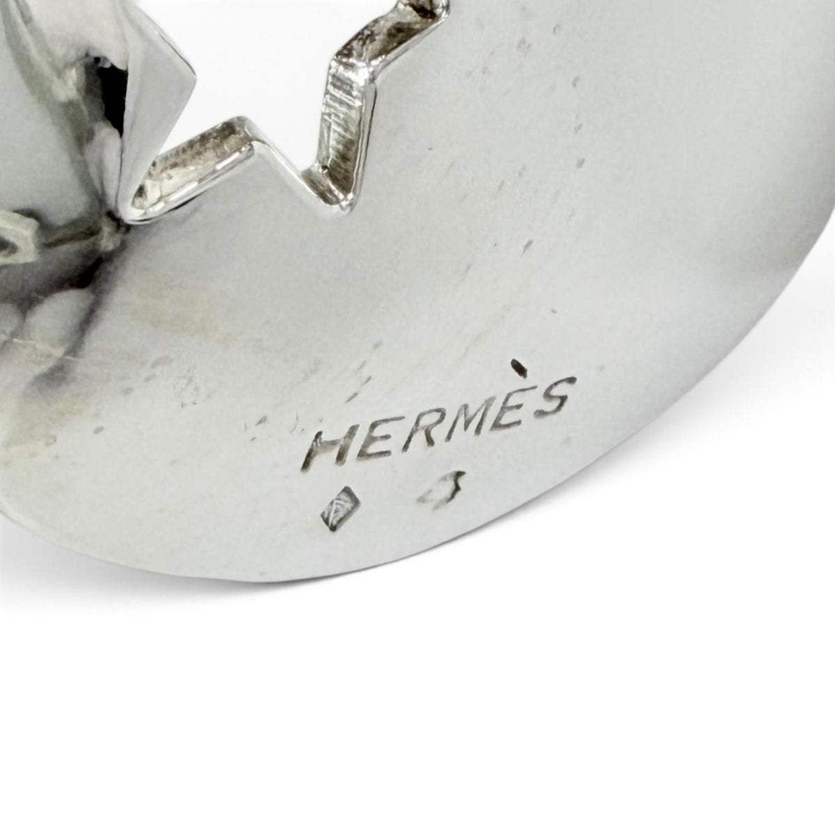 Hermes 925 Moon Star Bangle Bracelet Hollowed Out Design Silver Buddha — view 6