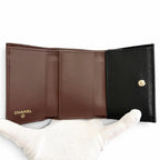 Chanel Caviar Leather CC Logo Compact Wallet Trifold Black — view 5