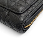 Dior Caro Acacias Calfskin Cannage Leather Compact Wallet Black — view 8