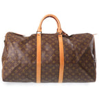 Louis Vuitton Monogram Keepall 55 Boston Bag Brown Leather — view 2