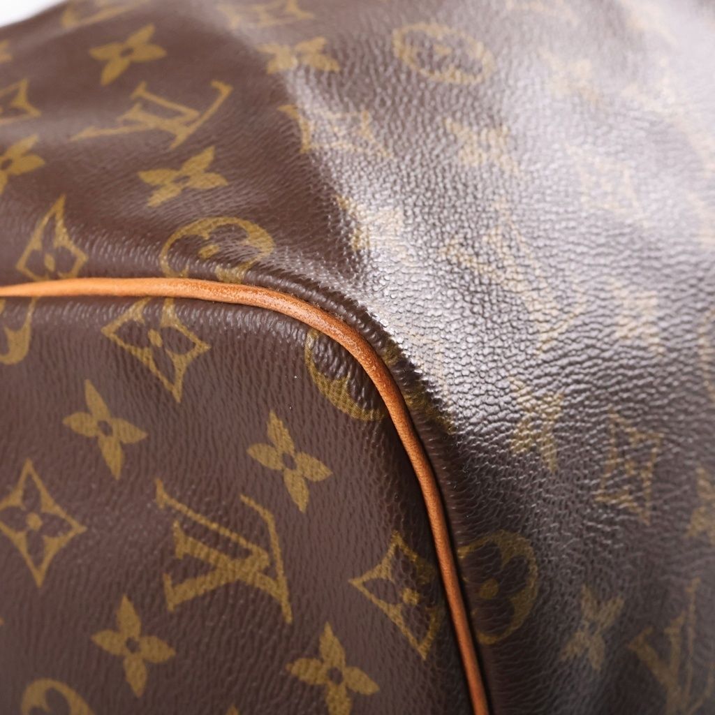 Louis Vuitton Monogram Keepall 55 Boston Bag Brown Leather — view 5