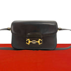 Gucci Vintage GG Logo Horsebit Leather Shoulder Bag Brown