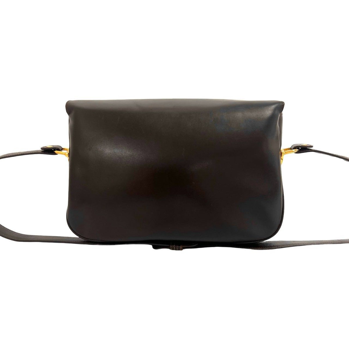 Gucci Vintage GG Logo Horsebit Leather Shoulder Bag Brown — view 3