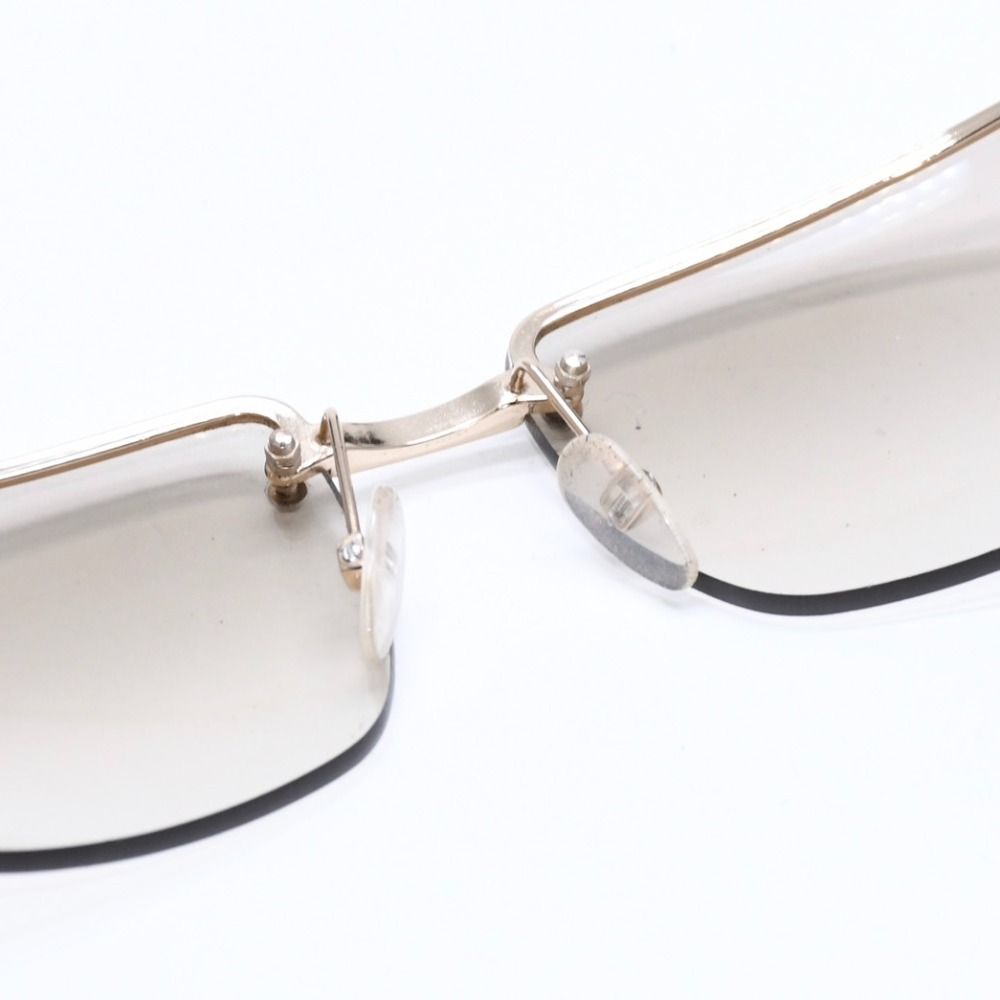 Gucci Half Rim Sunglasses S 61 GG Logo Brown Gold Eyewear — view 8