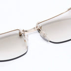 Gucci Half Rim Sunglasses S 61 GG Logo Brown Gold Eyewear — view 8