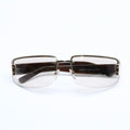 Gucci Half Rim Sunglasses S 61 GG Logo Brown Gold Eyewear
