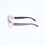 Gucci Half Rim Sunglasses S 61 GG Logo Brown Gold Eyewear — view 5