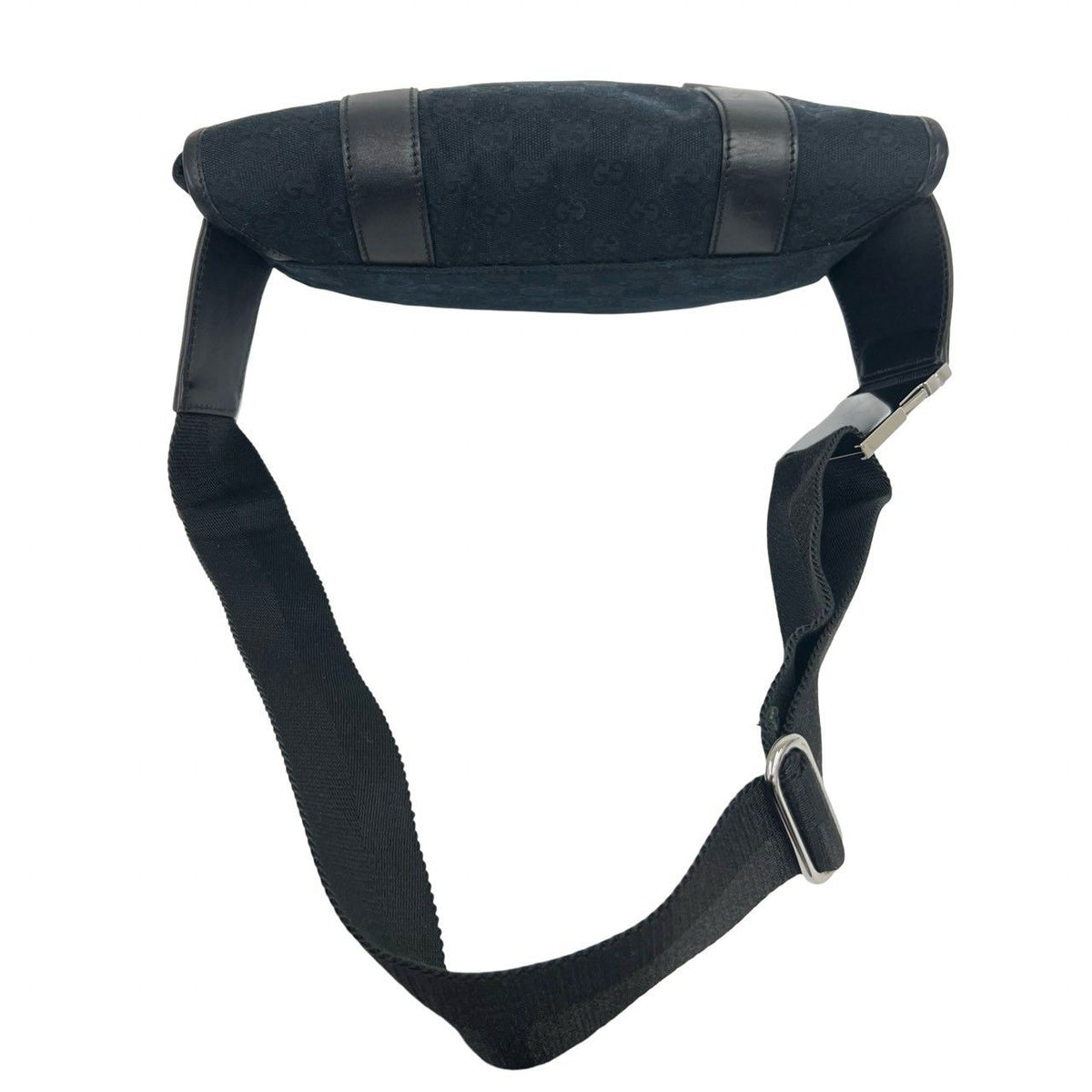 Gucci GG Canvas Leather Shoulder Bag Waist Pouch Black — view 4