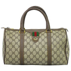 Gucci Vintage Sherry Line GG Supreme Mini Boston Bag Beige Shelly