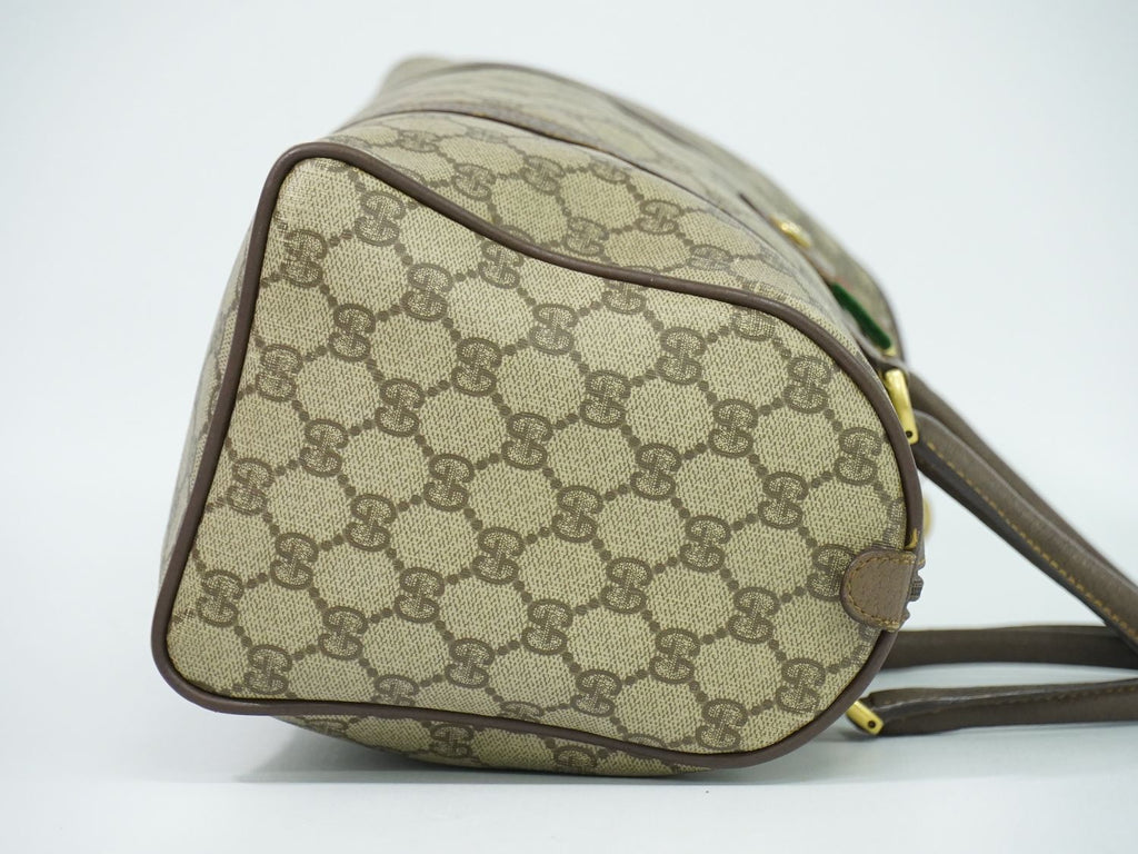 Gucci Vintage Sherry Line GG Supreme Mini Boston Bag Beige Shelly — view 4