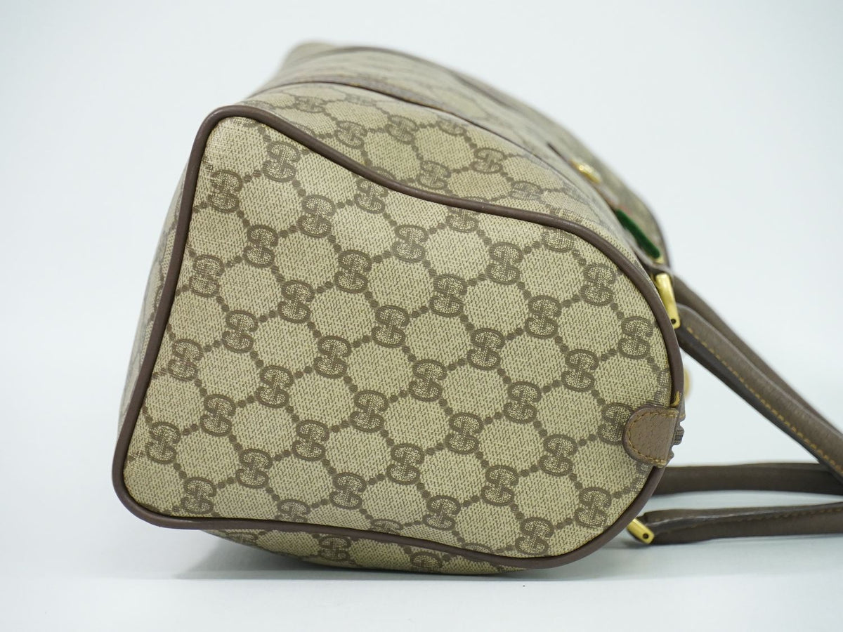 Gucci Vintage Sherry Line GG Supreme Mini Boston Bag Beige Shelly — view 4