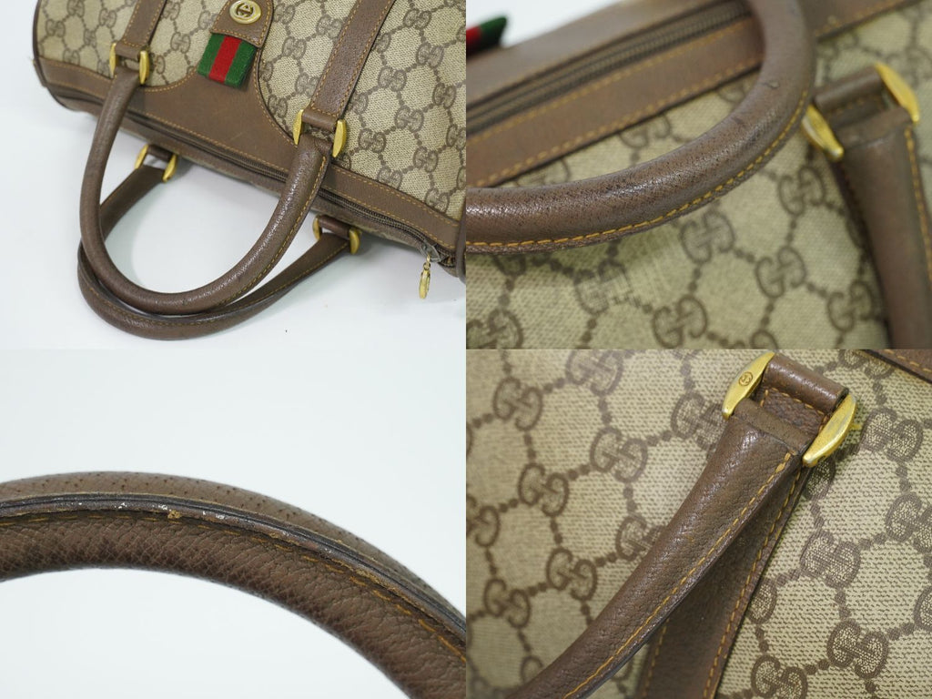 Gucci Vintage Sherry Line GG Supreme Mini Boston Bag Beige Shelly — view 6