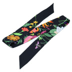 Gucci Flower Print Silk Twill Ribbon Scarf — view 2