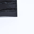 Chanel Card Case CC Logo Calfskin Crocodile Embossed Black Gold — view 6