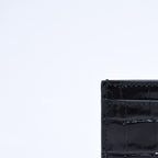 Chanel Card Case CC Logo Calfskin Crocodile Embossed Black Gold — view 7