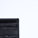 Chanel Card Case CC Logo Calfskin Crocodile Embossed Black Gold — view 5