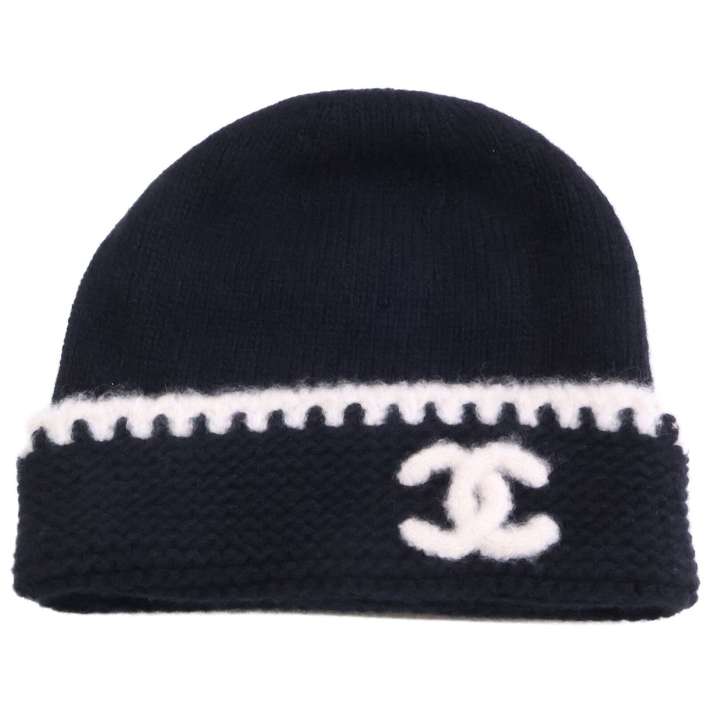 Chanel 23A Cashmere Silk CC Logo Knit Cap Beanie Hat