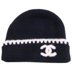 Chanel 23A Cashmere Silk CC Logo Knit Cap Beanie Hat