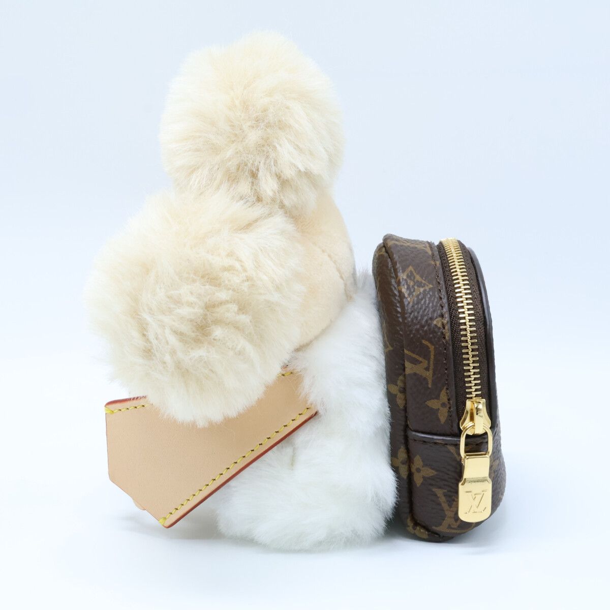 Louis Vuitton Vivienne Hug Faux Fur Leather Monogram Backpack Charm — view 3