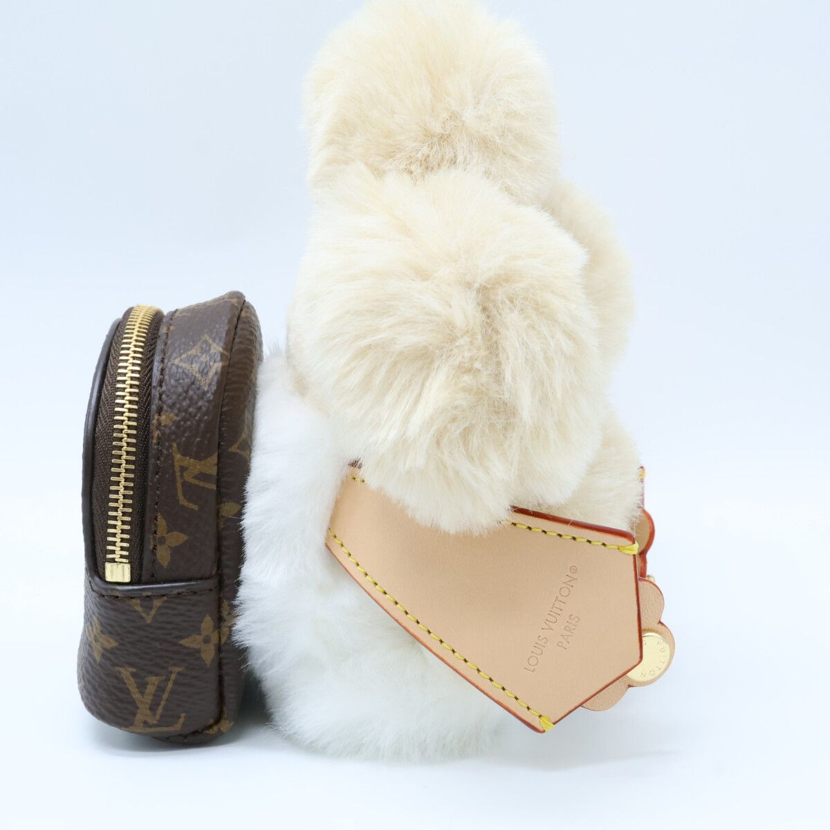 Louis Vuitton Vivienne Hug Faux Fur Leather Monogram Backpack Charm — view 5