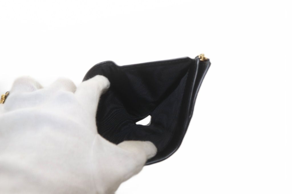 Dior Saddle Lotus Wallet Trifold Goatskin Black — view 6
