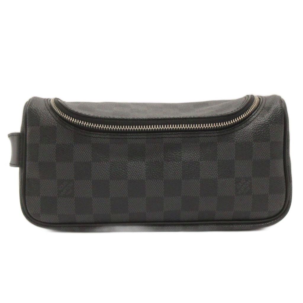 Louis Vuitton Damier Graphite Toilette Pouch Second All Over Print Black