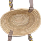 Loewe Anagram Basket Bag Handbag Palm Leaf Braid Calfskin Beige Greige Khaki — view 6