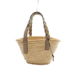Loewe Anagram Basket Bag Handbag Palm Leaf Braid Calfskin Beige Greige Khaki — view 2