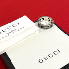 Gucci Square G Arabesque Ring 925 Sterling Silver