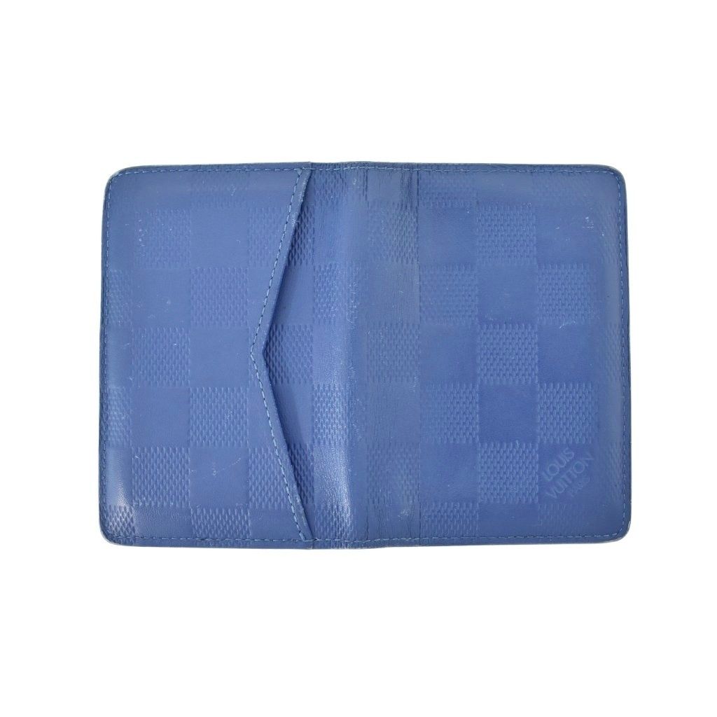 Louis Vuitton Card Case Pocket Organizer Damier Infini Blue — view 4