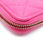 Chanel Quilted Fragment Case Fuchsia Pink Caviar Leather Card — view 8