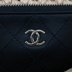 Chanel Raffia Single Handbag Beige Black — view 8