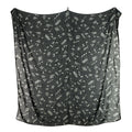 Saint Laurent Paris Musical Note Pattern Shawl Black Scarf