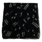 Saint Laurent Paris Musical Note Pattern Shawl Black Scarf — view 4