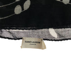 Saint Laurent Paris Musical Note Pattern Shawl Black Scarf — view 6