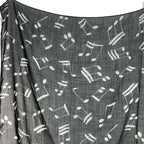 Saint Laurent Paris Musical Note Pattern Shawl Black Scarf — view 2
