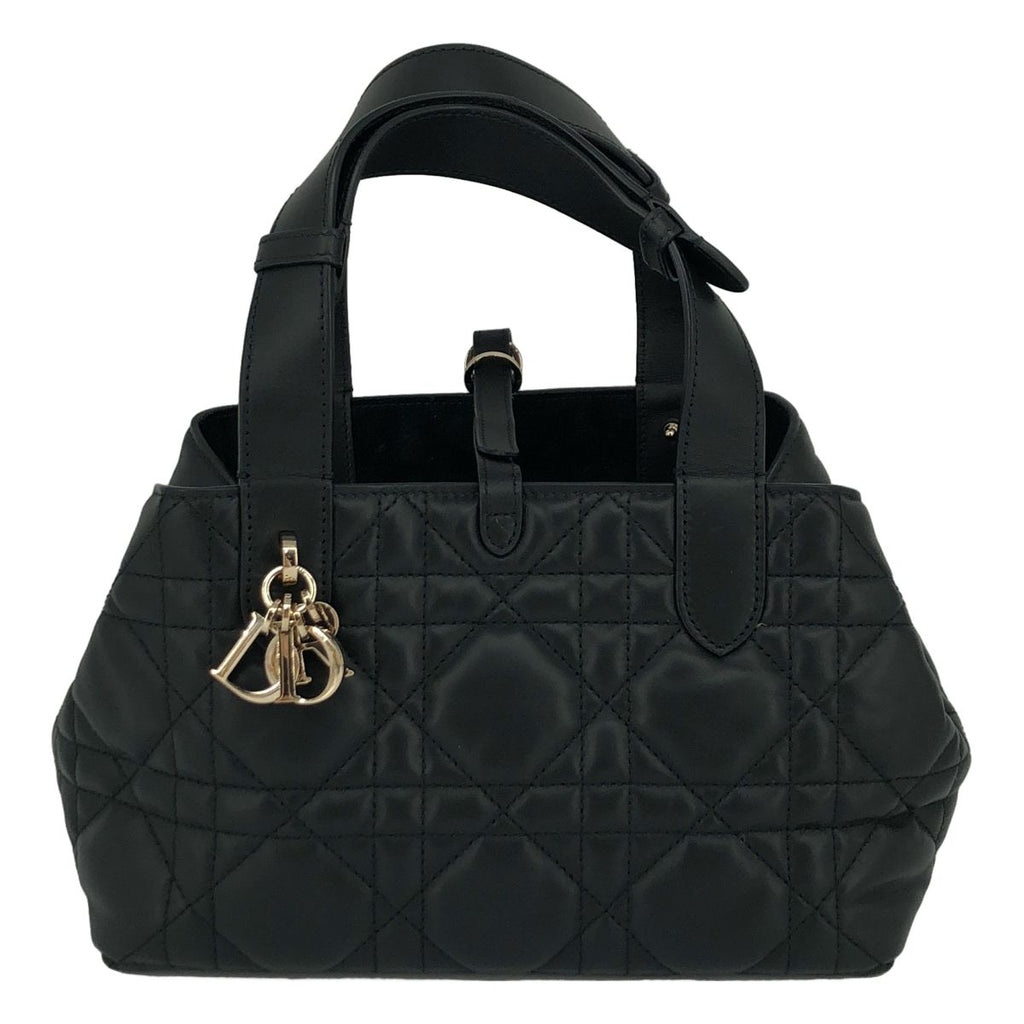 Dior Macro Cannage Toujours Leather Handbag Black