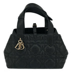 Dior Macro Cannage Toujours Leather Handbag Black