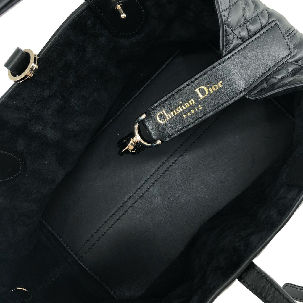 Dior Macro Cannage Toujours Leather Handbag Black — view 3