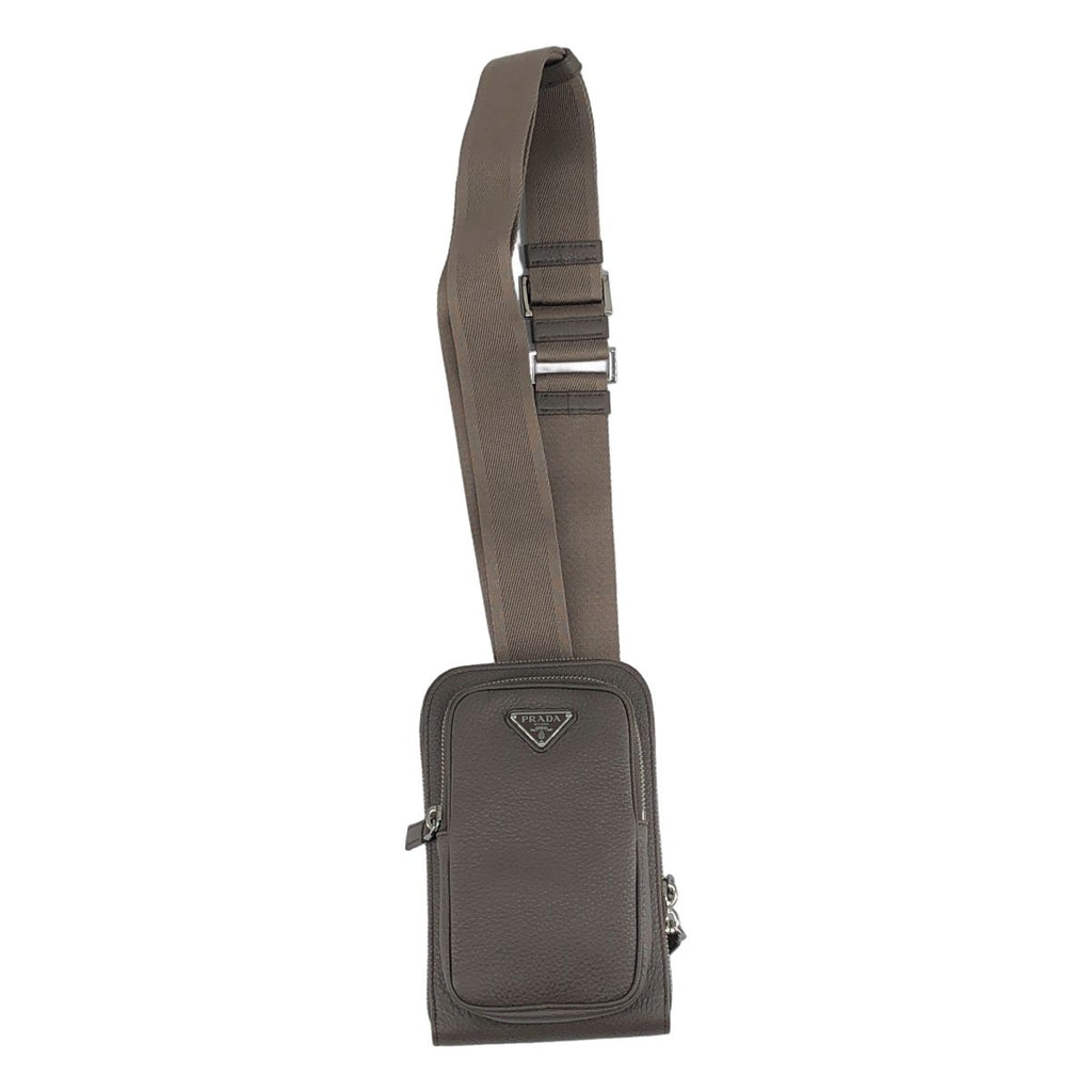 Prada Daino Leather Technology Case Brown Handbag