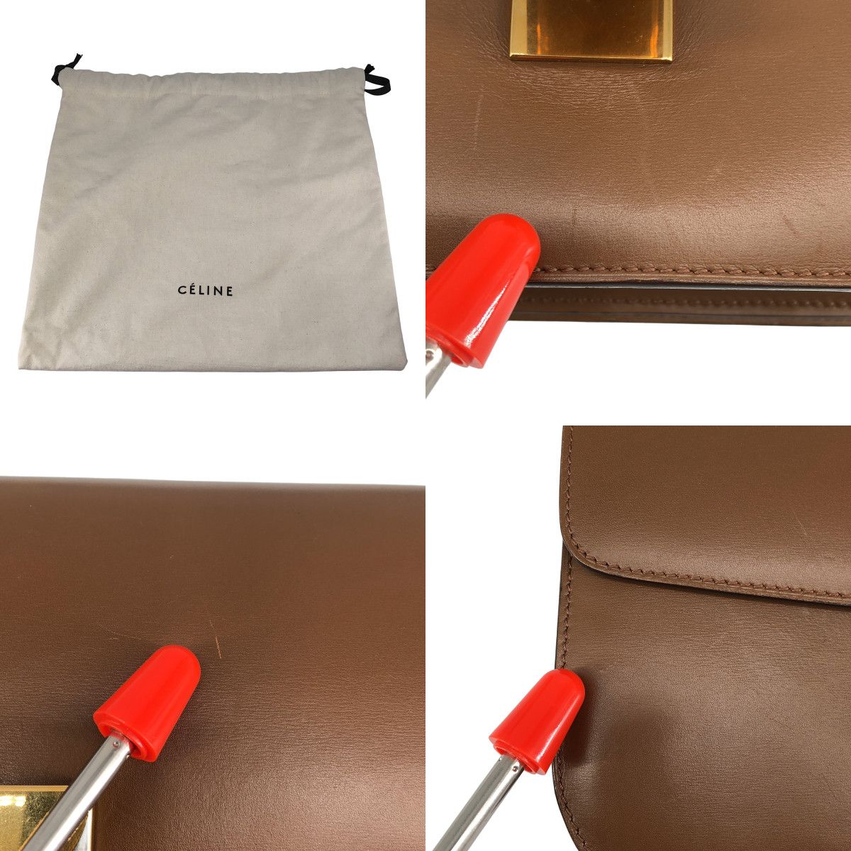 Celine Classic Box Medium Shoulder Bag Brown — view 8