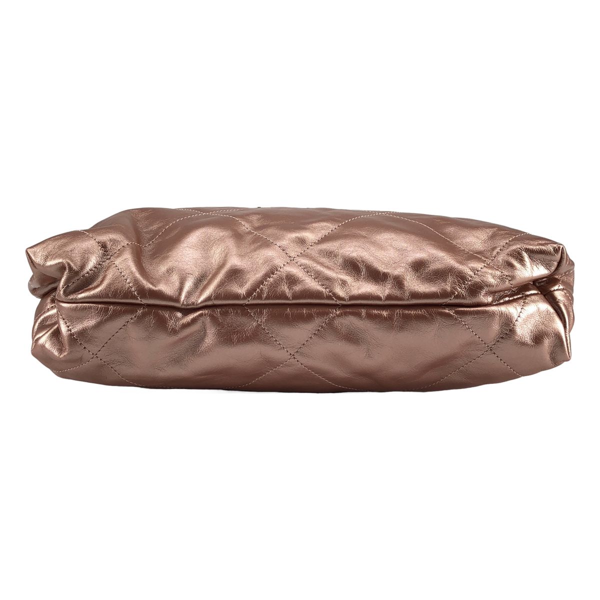 Chanel 22 Leather Chain Shoulder Bag Metallic Pink — view 5