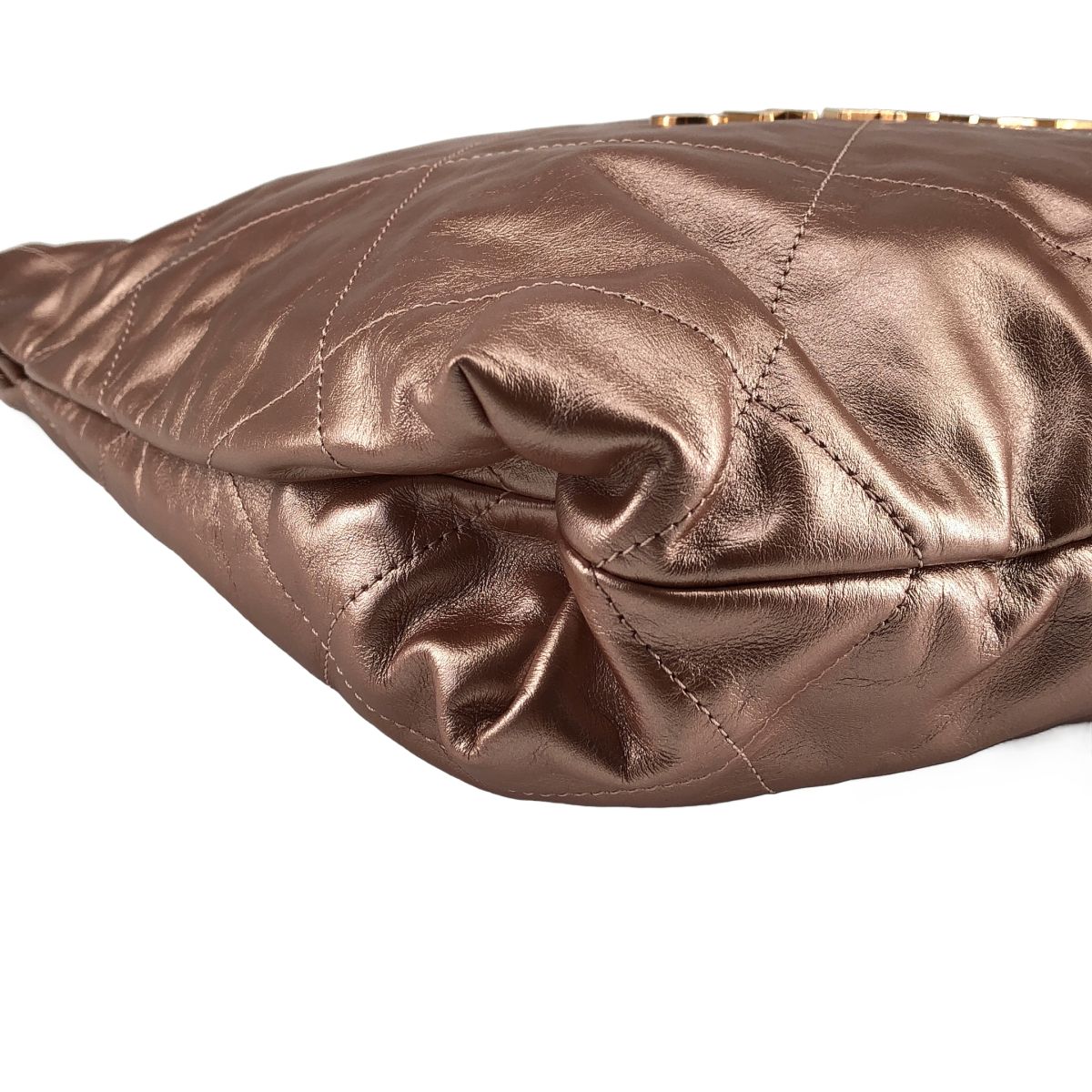 Chanel 22 Leather Chain Shoulder Bag Metallic Pink — view 6