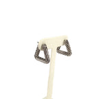 Bottega Veneta Cord Triangle Twist Hoop Earrings Silver — view 5