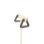 Bottega Veneta Cord Triangle Twist Hoop Earrings Silver — view 4