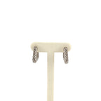 Bottega Veneta Cord Triangle Twist Hoop Earrings Silver — view 3