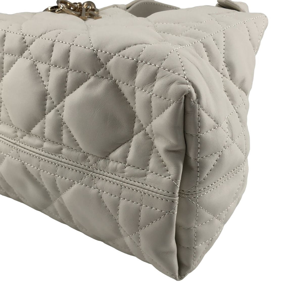 Dior Macro Cannage Toujours Leather Handbag White — view 7