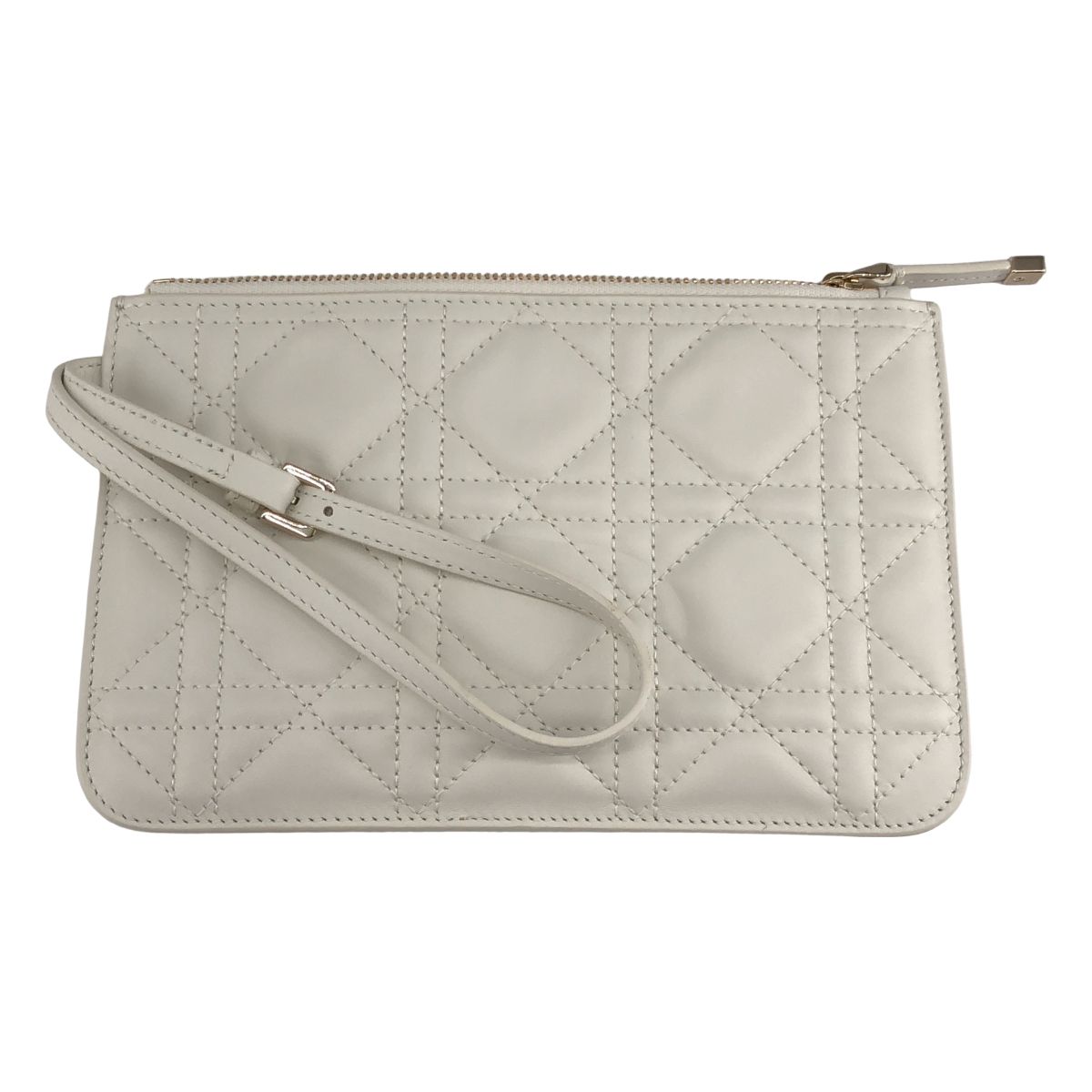 Dior Macro Cannage Toujours Leather Handbag White — view 8