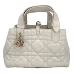 Dior Macro Cannage Toujours Leather Handbag White